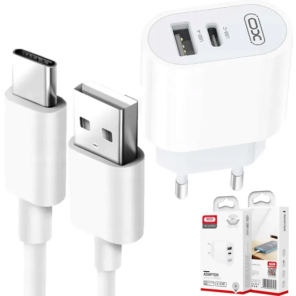 szybka-ladowarka-2-gniazda-fast-charge-kabel-usb-c-przewod-w-zestawie-tak