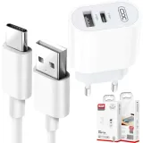 szybka-ladowarka-2-gniazda-fast-charge-kabel-usb-c-przewod-w-zestawie-tak
