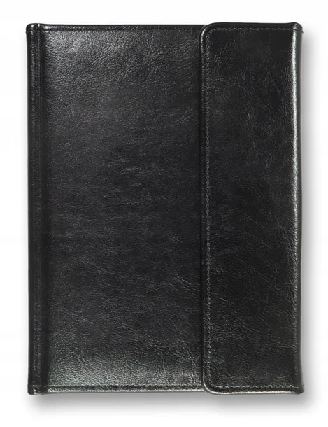 Notes książkowy zapinany A5 SKÓRA Czarny skórzany elegancki