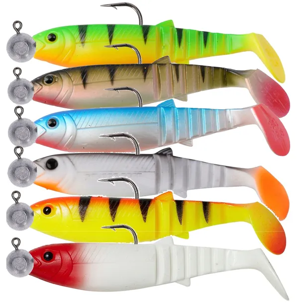 SAVAGE GEAR Cannibal 10 cm Uzbrojone gumy na sandacza szczupaka 6 szt