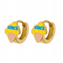 kolczyki-sweet-cone-zlote-kolorowe-lody-emalia-stal-pvd-prezent-dla-dziecka