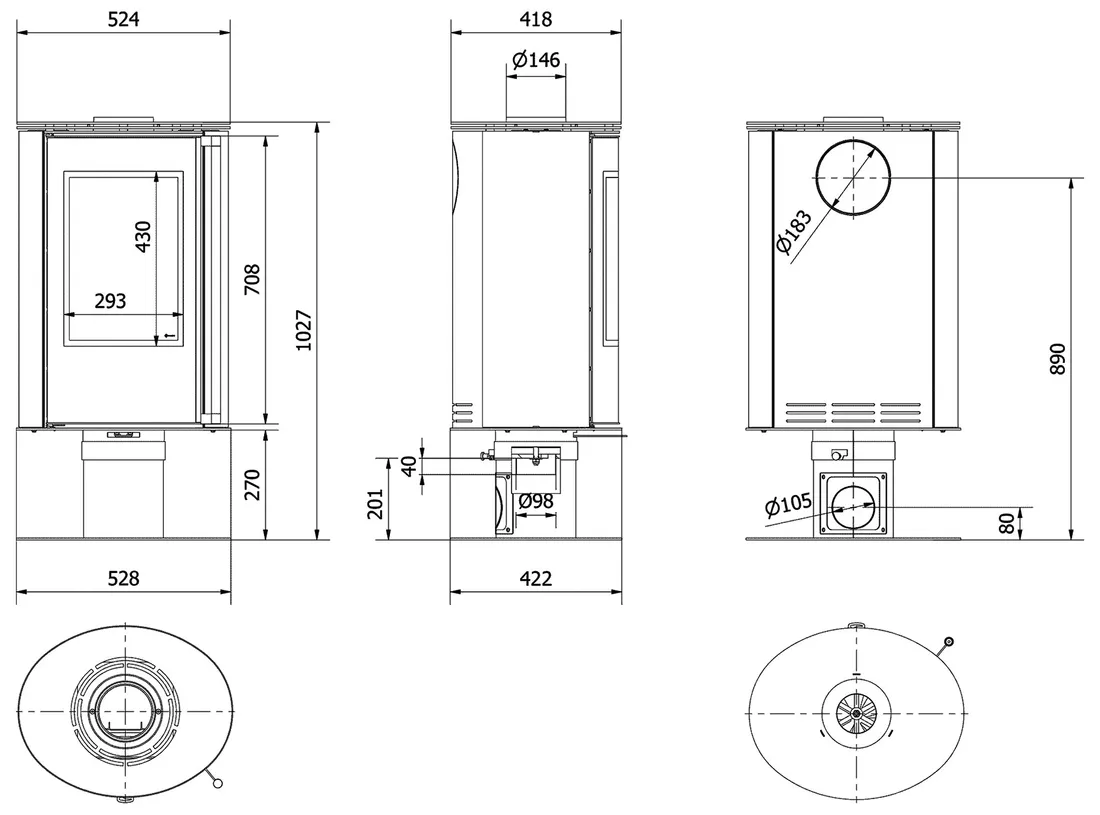 piec-wolnostojacy-na-drewno-erik-na-nodze-obrotowy-czarny-o150-55kw