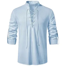 koszula-meska-casual-przewiewna-lniana-wiazanie