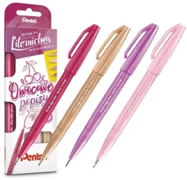 pisaki-pedzelkowe-do-kaligrafii-zestaw-pentel-brush-pen-4-kolory