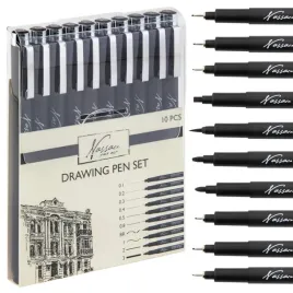 cienkopisy-czarne-mazaki-pisaki-kreslarskie-do-szkicowania-zestaw-10-szt