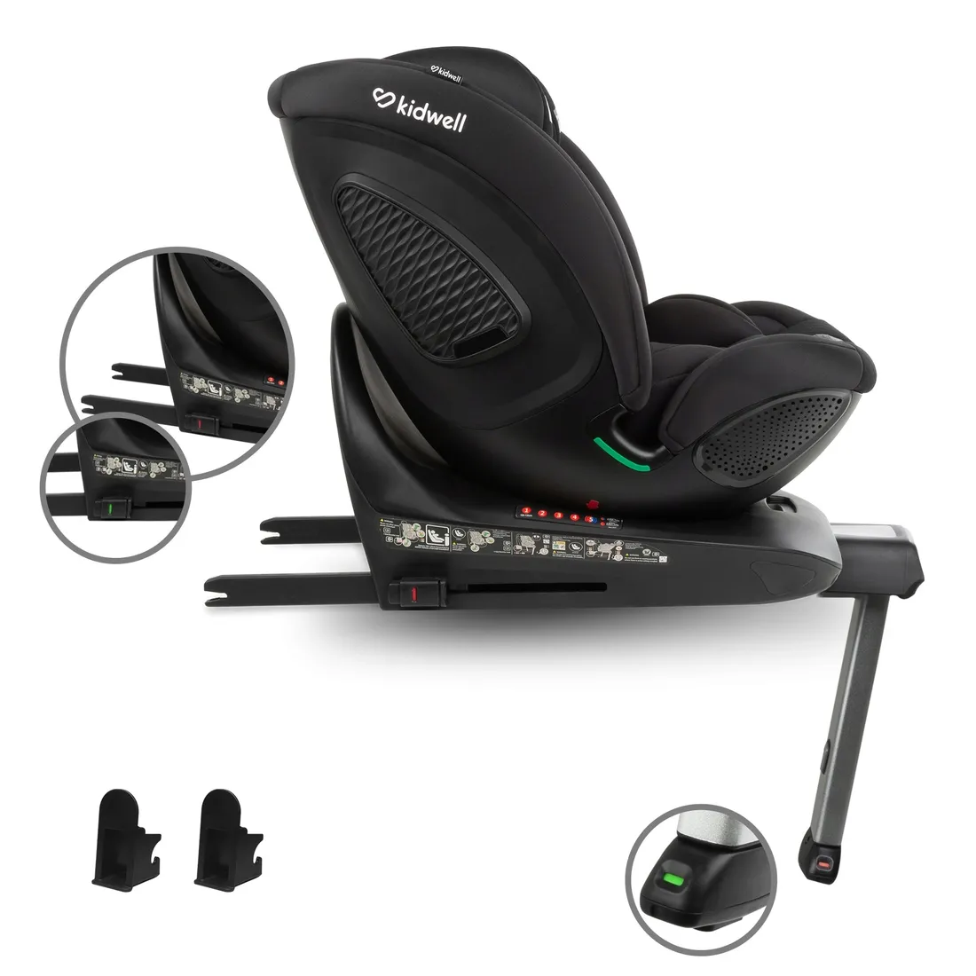 fotelik-samochodowy-kidwell-gocar-czarny-i-size-40-135-isofix-obrotowy-stan-nowy