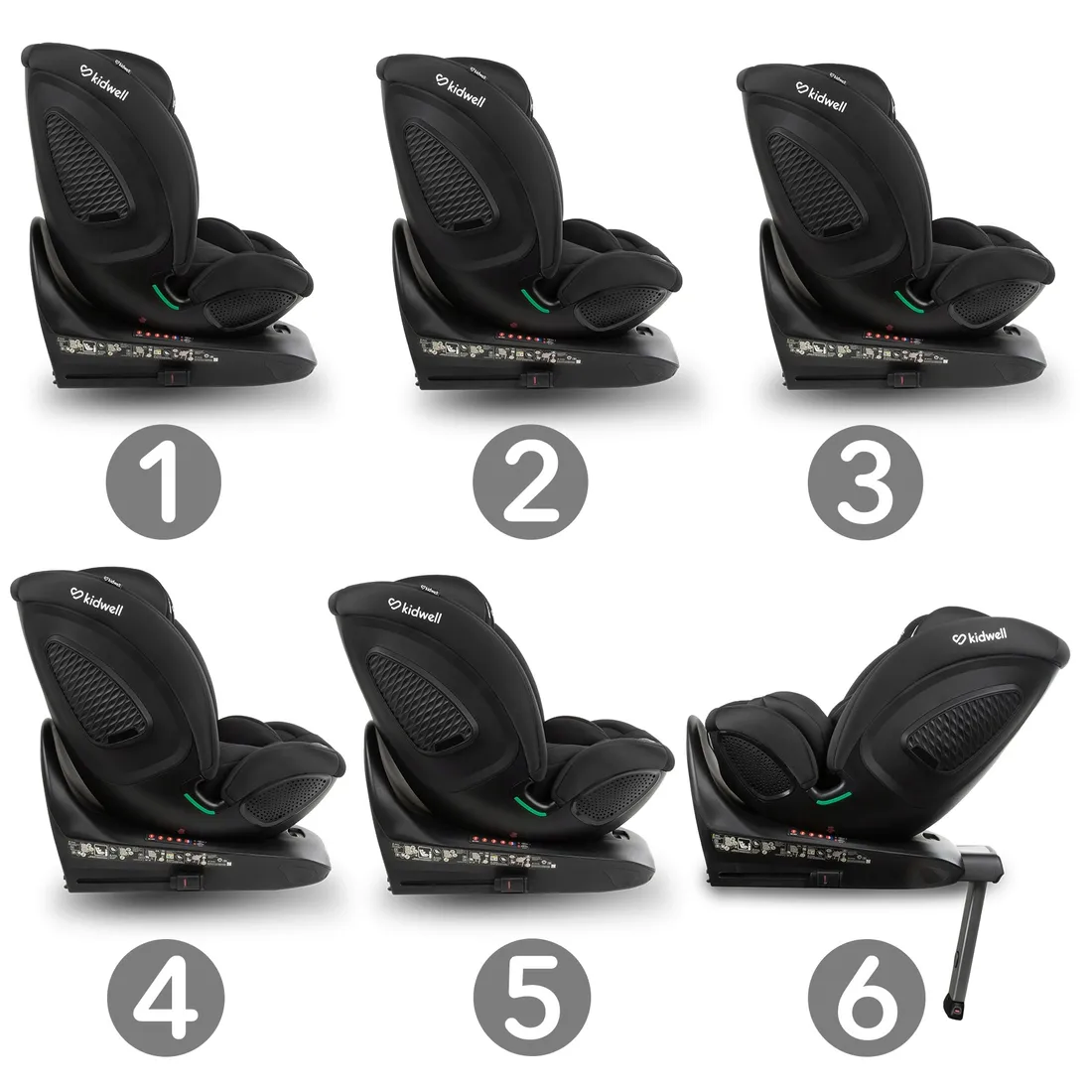 fotelik-samochodowy-kidwell-gocar-czarny-i-size-40-135-isofix-obrotowy-stan-nowy