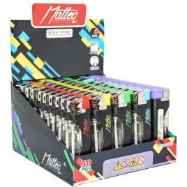 50x-zapalniczka-piezo-matteo-149023-led-z-latarka-mix