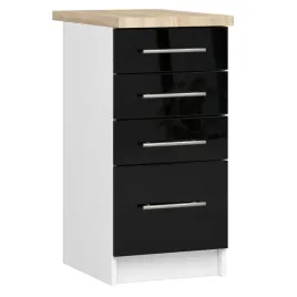 szafka-kuchenna-z-blatem-oliwia-40-cm-4-szuflady-biala-czarny-polysk