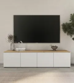 komoda-stojaca-szafka-rtv-200-cm-blat-dab-artisan-bialy-mat-wysoka