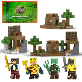 klocki-magnetyczne-200-el-wioska-minecraft-domek-drzewa-farma-zestaw
