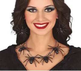naszyjnik-kolczyki-pajak-pajaki-czarne-halloween