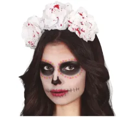 opaska-na-glowe-los-muertos-biala-krew-halloween