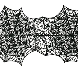 dekoracyjny-bieznik-pajeczyna-czarny-halloween