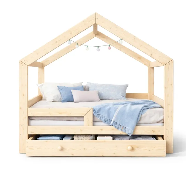 ŁÓŻKO DZIECIĘCE Z SZUFLADĄ 180x90 DLA DZIECI DZIECKA + STELAŻ + SZUFLADA W7