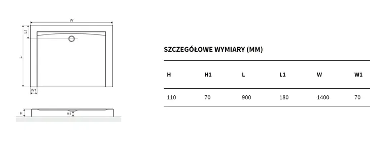 excellent-forma-compact-brodzik-prost-140x90x11cm-stan-nowy