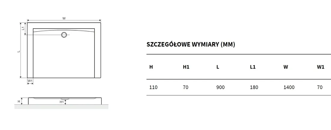 excellent-forma-compact-brodzik-prost-140x90x11cm
