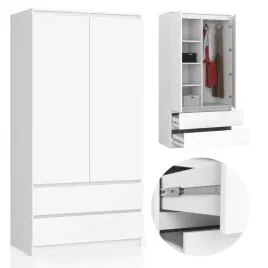 szafa-dwudrzwiowa-90-cm-sypialnia-2-drzwi-2-szuflady-4-polki-pojemna-biala