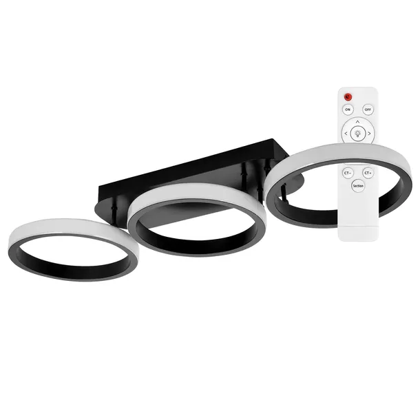 Lampa Sufitowa LED Plafon Żyrandol 54W Pilot Czarna ciepła neutralna zimna