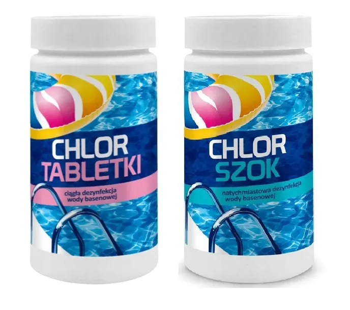 TABLETKI + CHLOR SZOK ZESTAW CHEMIA BASENOWA 2x1KG