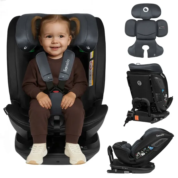 Fotelik samochodowy OBROTOWY 360 40-150cm Lionelo Bastiaan RWF i-size