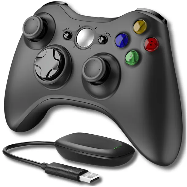 Pad XBOX 360 bezprzewodowy PC gamepad dual shock pad wibracje adapter USB