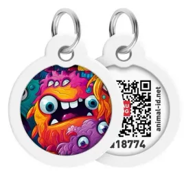 collar-waudog-smart-id-zawieszka-z-qr-paszportem-okragla-3cm-zebate-potwory