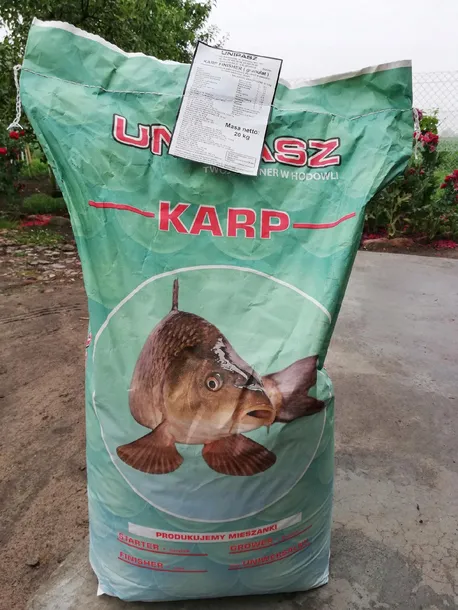 Pasza Dla Karpi Karma Zanęta Dla Ryb 21% UNIPASZ Karp Granulat Worek 20kg