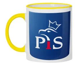 kubek-bialy-zolte-brzegi-wmp-pis