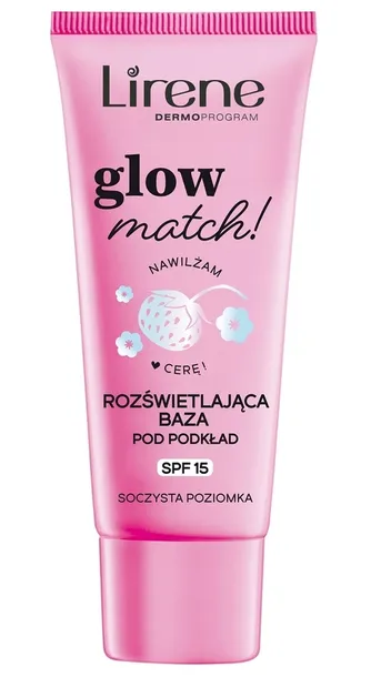 Rozświetlająca Baza Pod Makijaż Soczysta Poziomka SPF15 Lirene Glow