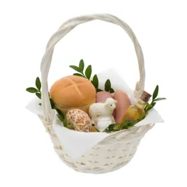 Zdjęcie produktu Kosz wiklinowy naturalny koszyk wielkanocny na święconkę prezent 22x15x19cm
