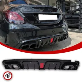 mercedes-w205-dyfuzor-tylnego-zderzaka-spoiler-koncowki-wydechu-czarny