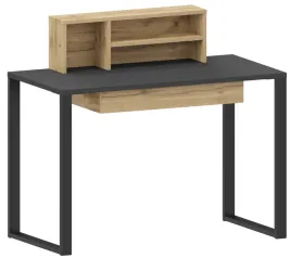 biurko-undio-dab-artisan-czarny-z-szuflada-i-polka-plyta-22mm-metal-loft