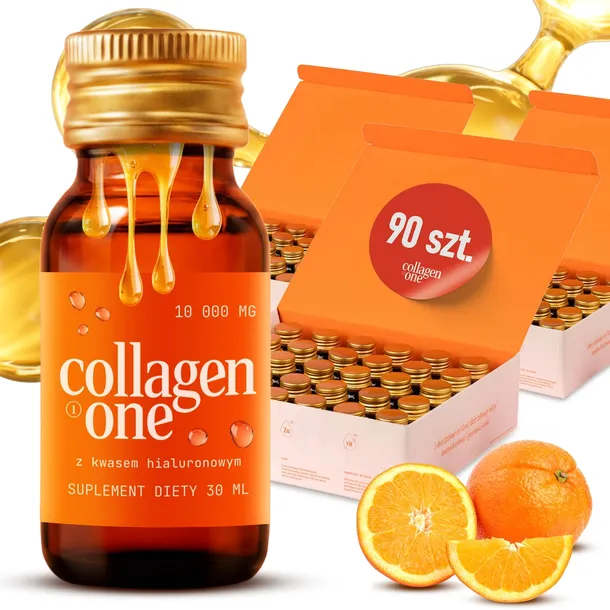 KOLAGEN DO PICIA COLLAGEN ONE 10000MG KWAS HIALURONOWY SKÓRA STAWY 90x30ML