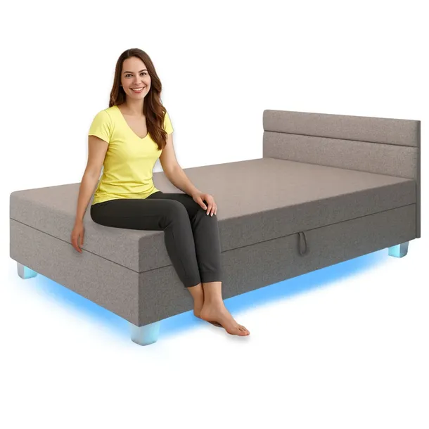 Łóżko Młodzieżowe z Materacem 110x200 Kontynentalne Jednoosobowe Pojedyncze