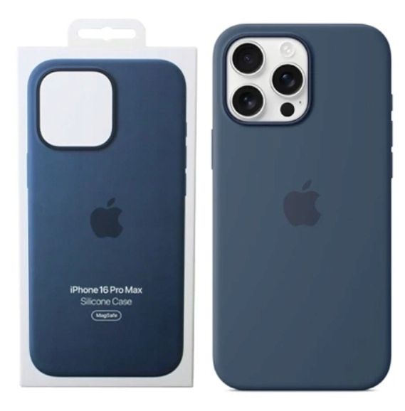 ORYGINALNE Etui Apple iPhone 16 Pro Max Silicone Case MagSafe Niebieskie