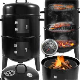 grill-ogrodowy-2-ruszty-tuba-wedzarnia-termometr-przenosny-weglowy-stalowy