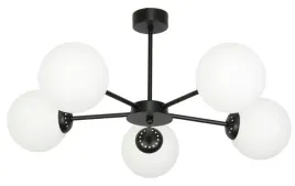 lampa-sufitowa-wiszaca-styl-skandynawski-czarna-szklane-biale-klosze-e14