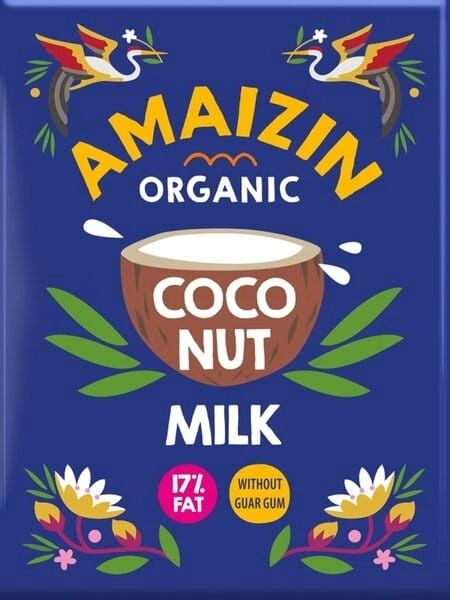COCONUT MILK - NAPÓJ KOKOSOWY BEZ GUMY GUAR (17 % TŁUSZCZU) BIO 200 ml