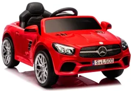 mercedes-sl500-czerwony-piankowe-kola-eva-miekki-fotelik-licencja-akumulat