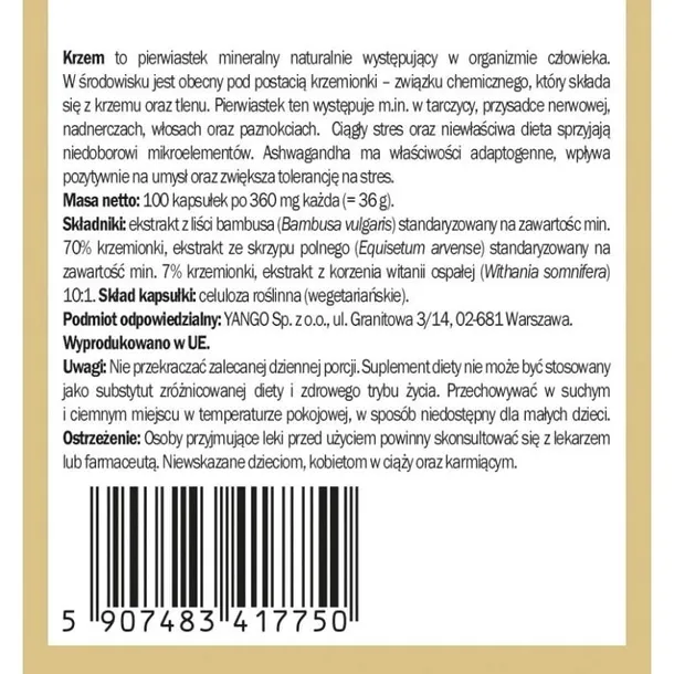 krzem-complex-100-kaps-yango-postac-kapsulki