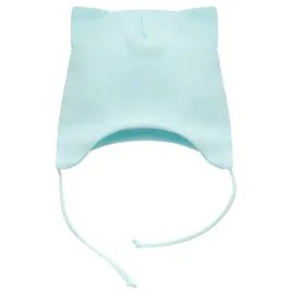 czapka-niemowleca-wiazana-dla-dziewczynki-bawelniana-mietowa-pinokio