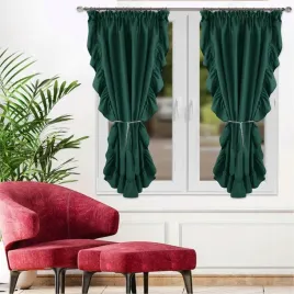 komplet-zaslon-dekoracyjnych-160x150cm-ciemnozielony-falbanka-tasma-zaslony