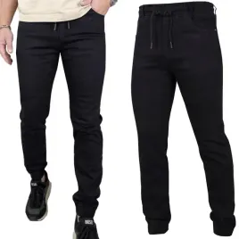 spodnie-meskie-czarne-jeansowe-dlugie-joggery-wygodne-mocne-pas-z-gumka-l