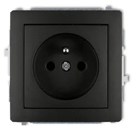 karlik-deco-gniazdo-pojedyncze-z-u-2p-z-czarny-mat-12dgp-1zp