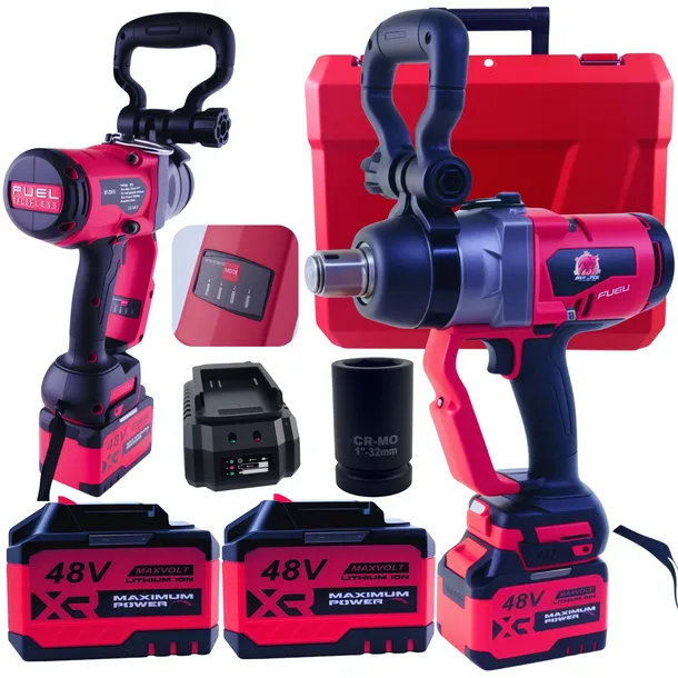 POTĘŻNY KLUCZ UDAROWY ZAKRĘTARKA AKUMULATOROWA 2600Nm 2X 48V 1'' CAL tir