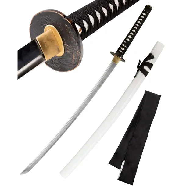 Katana PRAWDZIWY HAMON TRENING STAL 1045 + STOJAK SW-9254