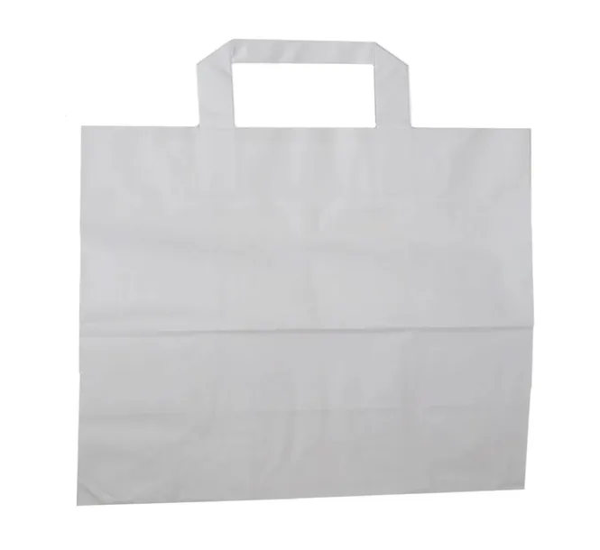 TORBA PAPIEROWA BIAŁA 320/220/250 Torby z płaskim uchem 32x22x25 250szt