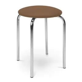 taboret-tapicerowany-chico-ekoskora-chrom-jasny-braz