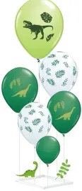 balony-dinozaury-zielono-biale-ze-stojakiem-6-szt